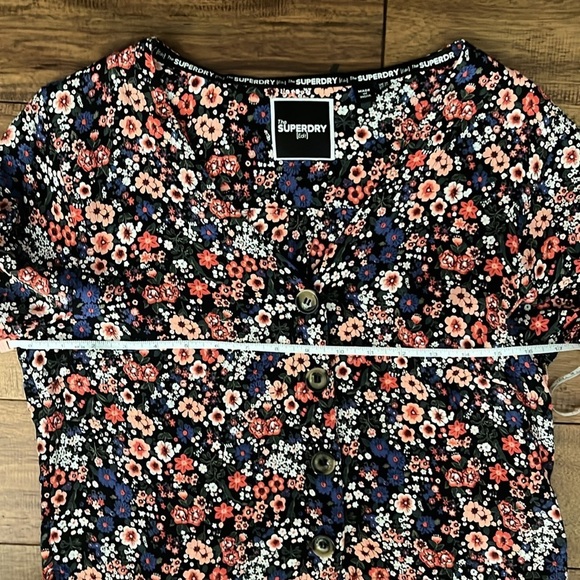 SUPERDRY Janie Floral Print Blouse Size 6 - Picture 13 of 13
